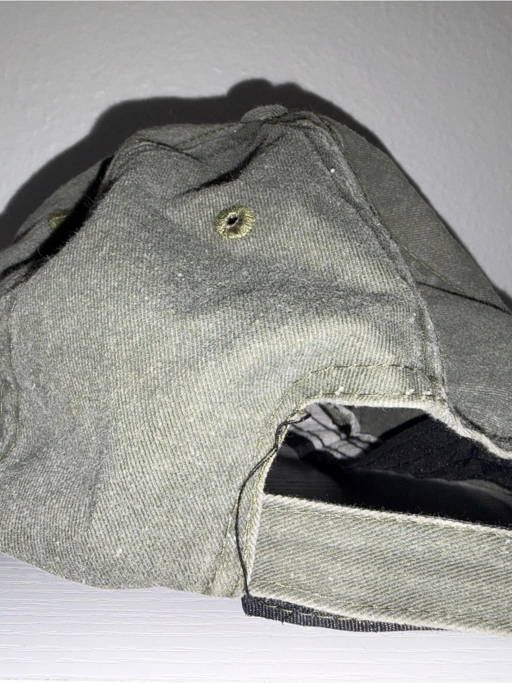 Mudd Miami Beach Olive Green Baseball Cap with White Embroidery